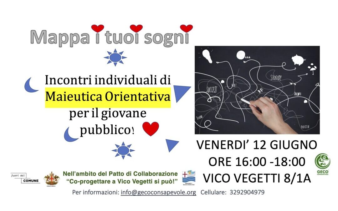 Mappa i tuoi sogni: incontri di Maieutica Orientativa per il giovane pubblico